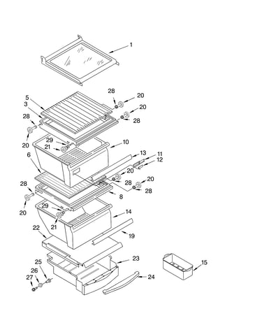 Refrigerator shelf parts