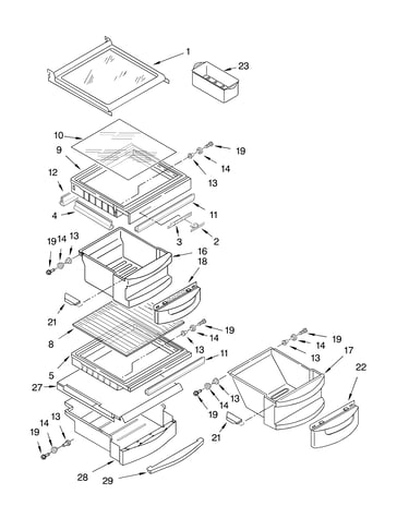 Refrigerator shelf parts