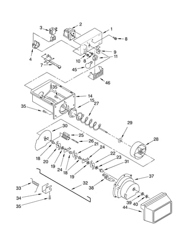 Motor and ice container parts
