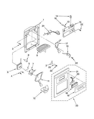 Dispenser front parts
