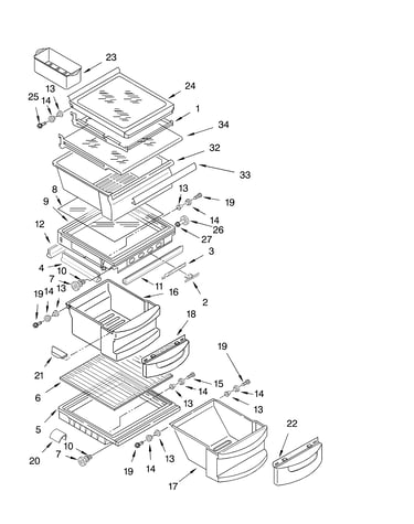 Refrigerator shelf parts