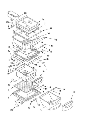 Refrigerator shelf parts