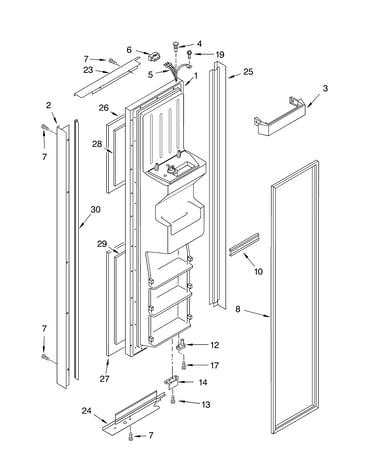 Freezer door parts