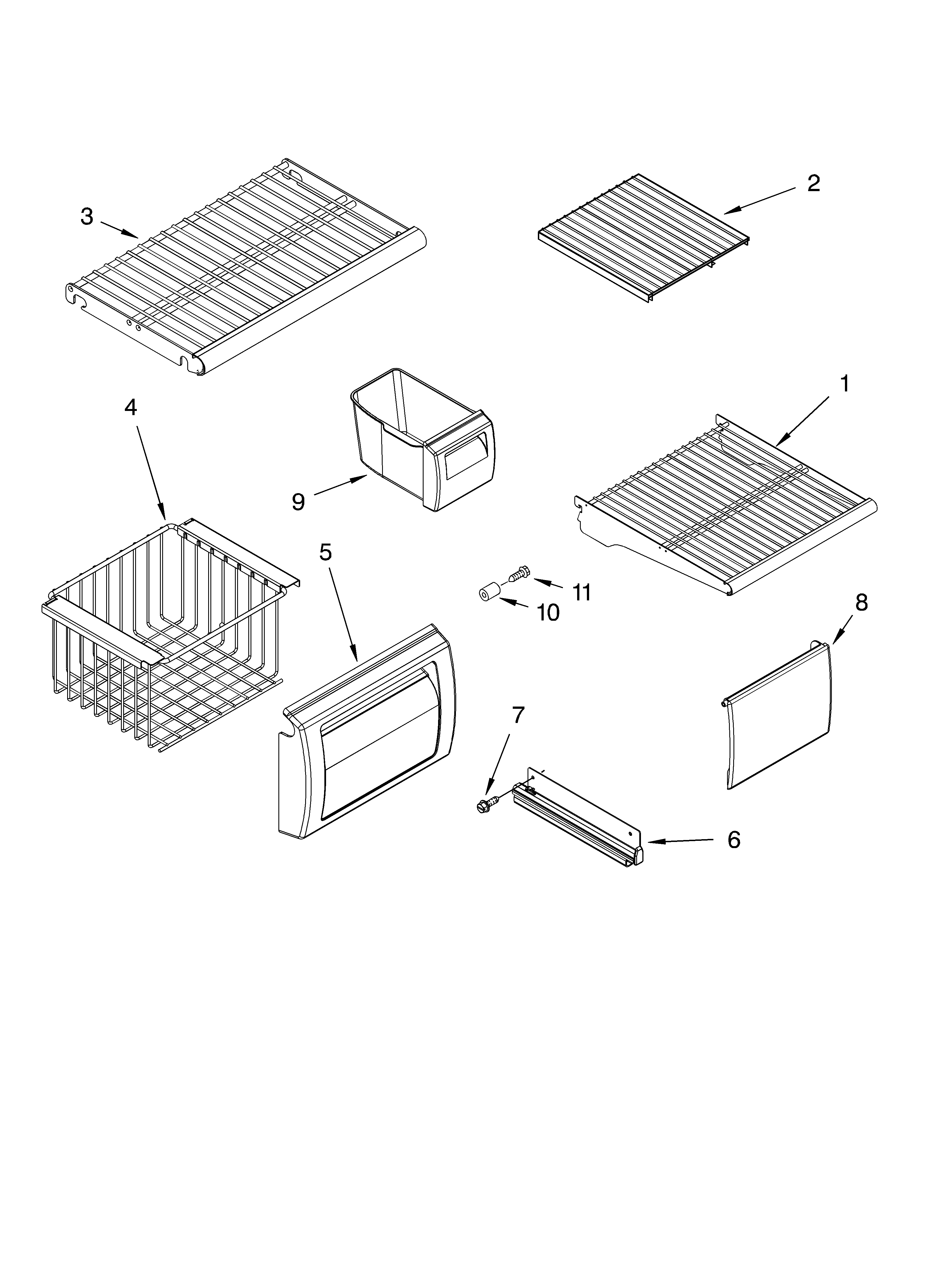 FREEZER SHELF PARTS