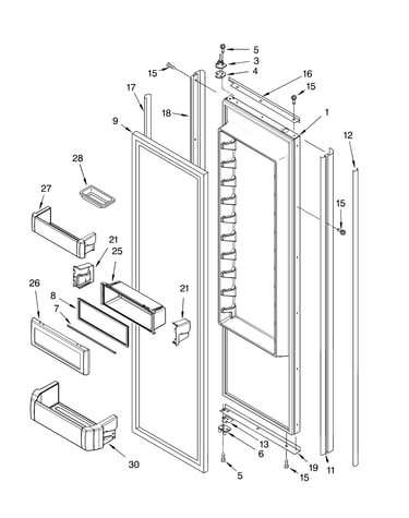 Refrigerator door parts