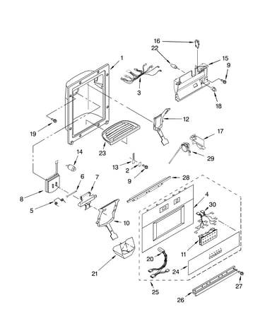 Dispenser and front parts