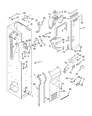 Freezer liner and air flow parts