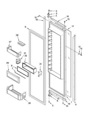 Refrigerator door parts