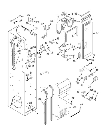 Freezer liner and air flow parts