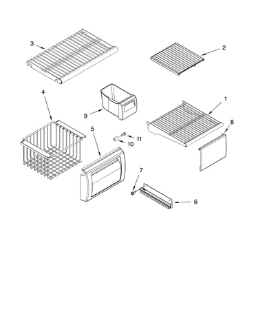 Freezer shelf parts