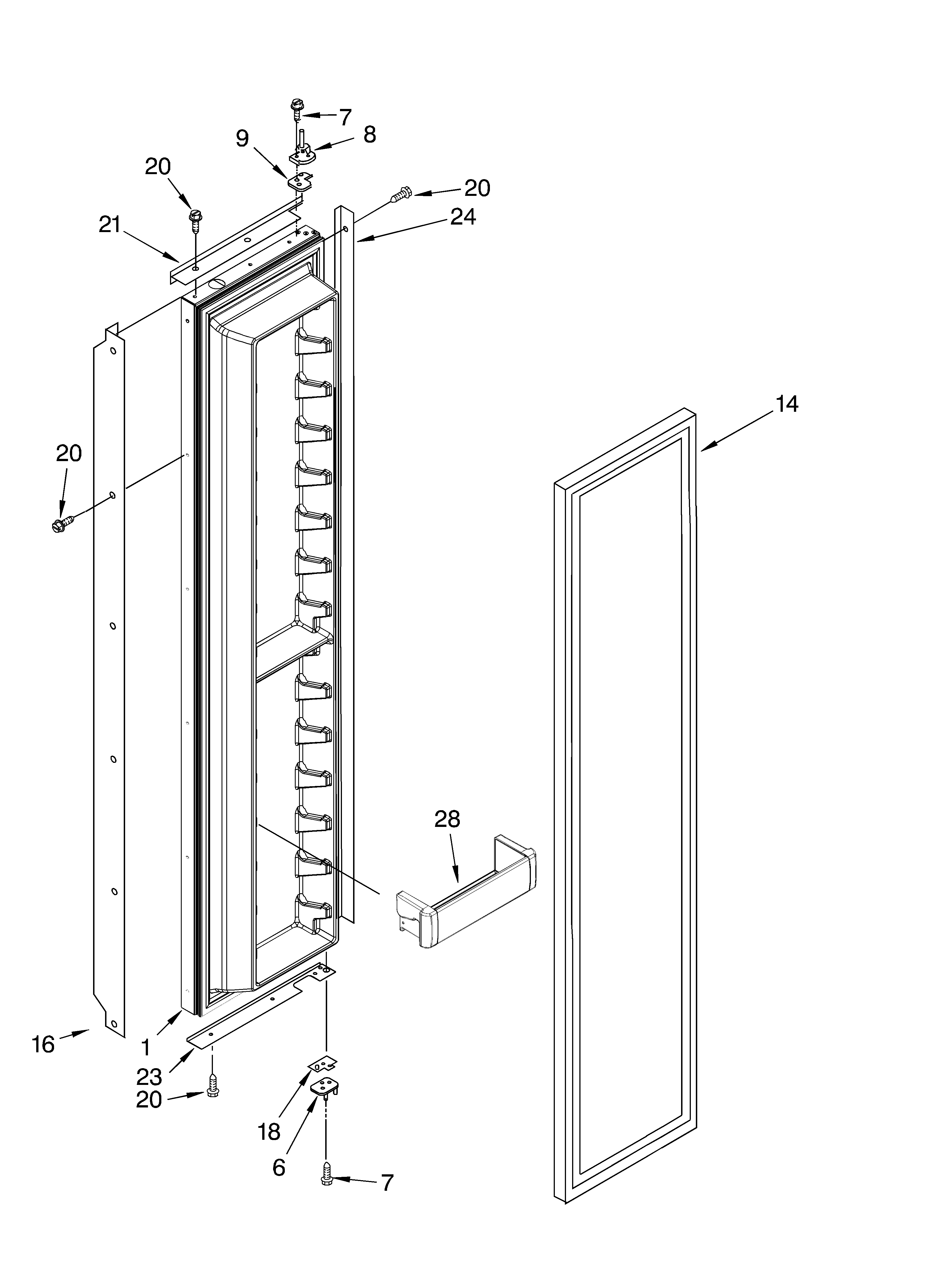 Freezer door parts