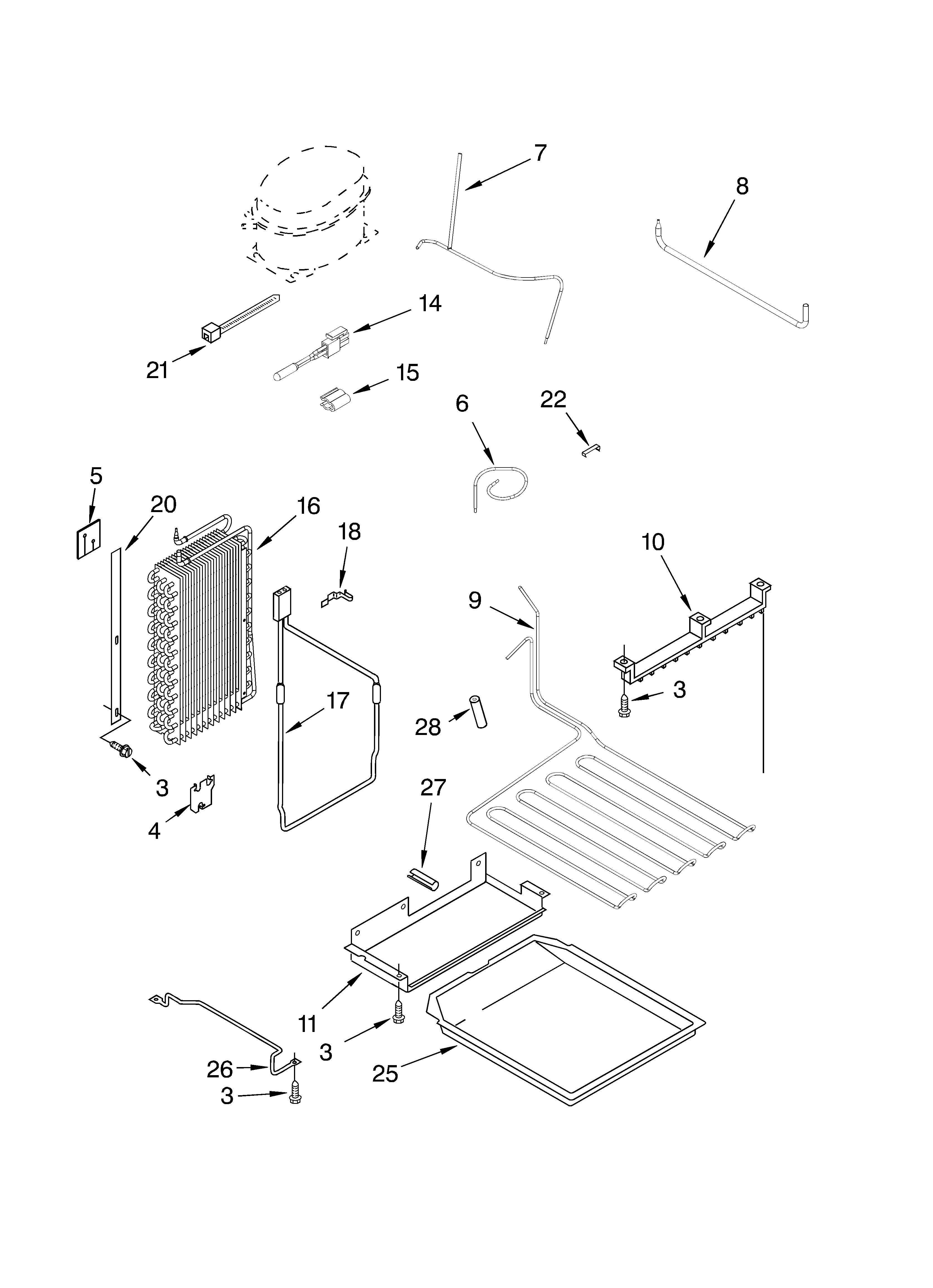 Lower unit and tube parts