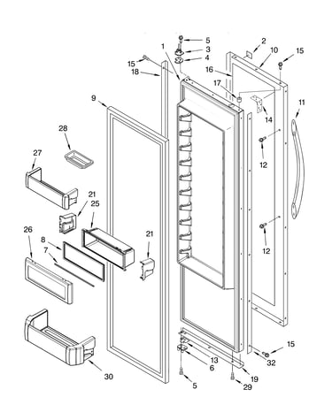 Refrigerator door parts