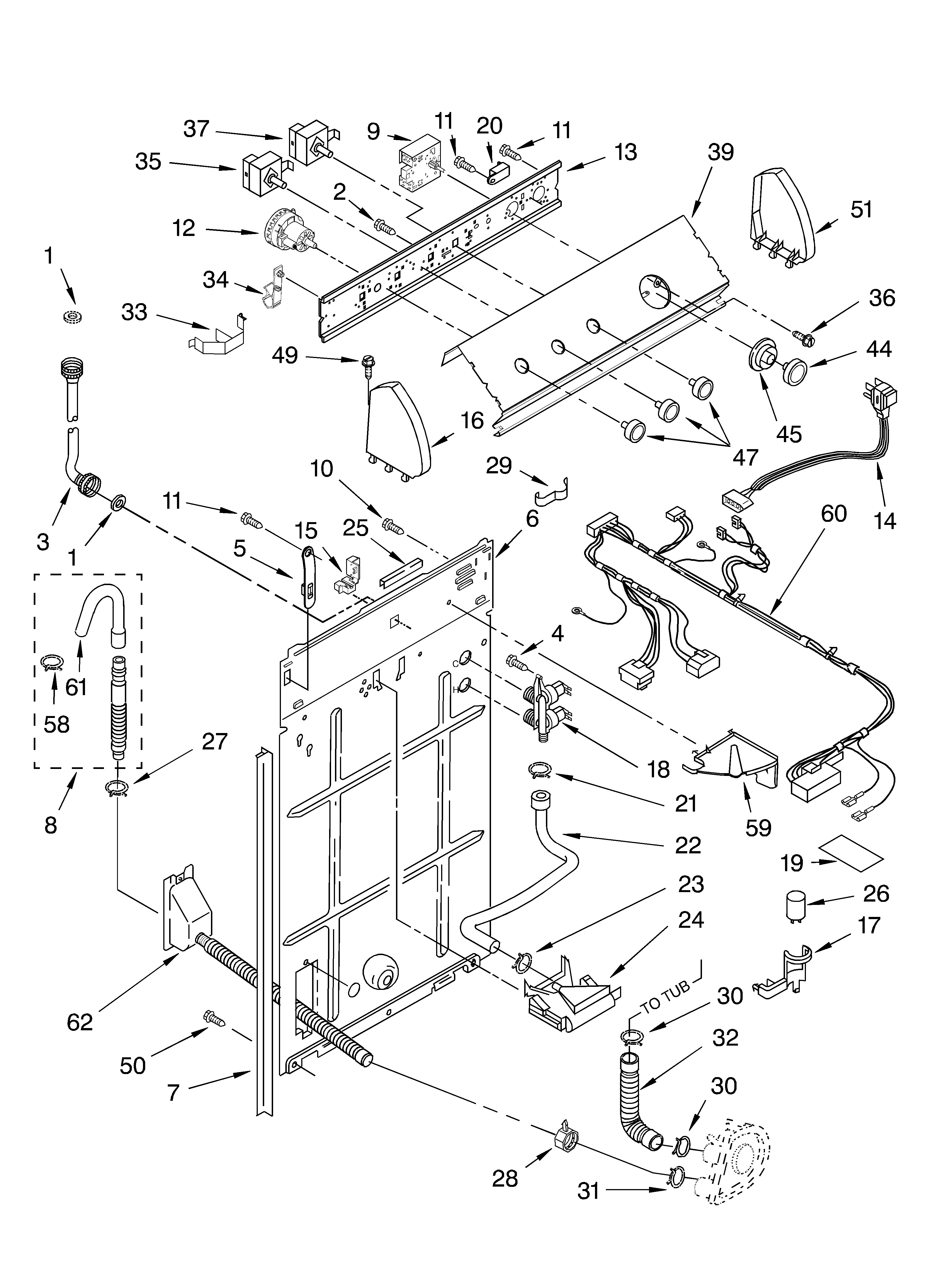 Controls and rear panel parts
