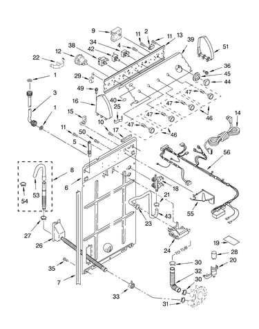 Controls and rear panel parts