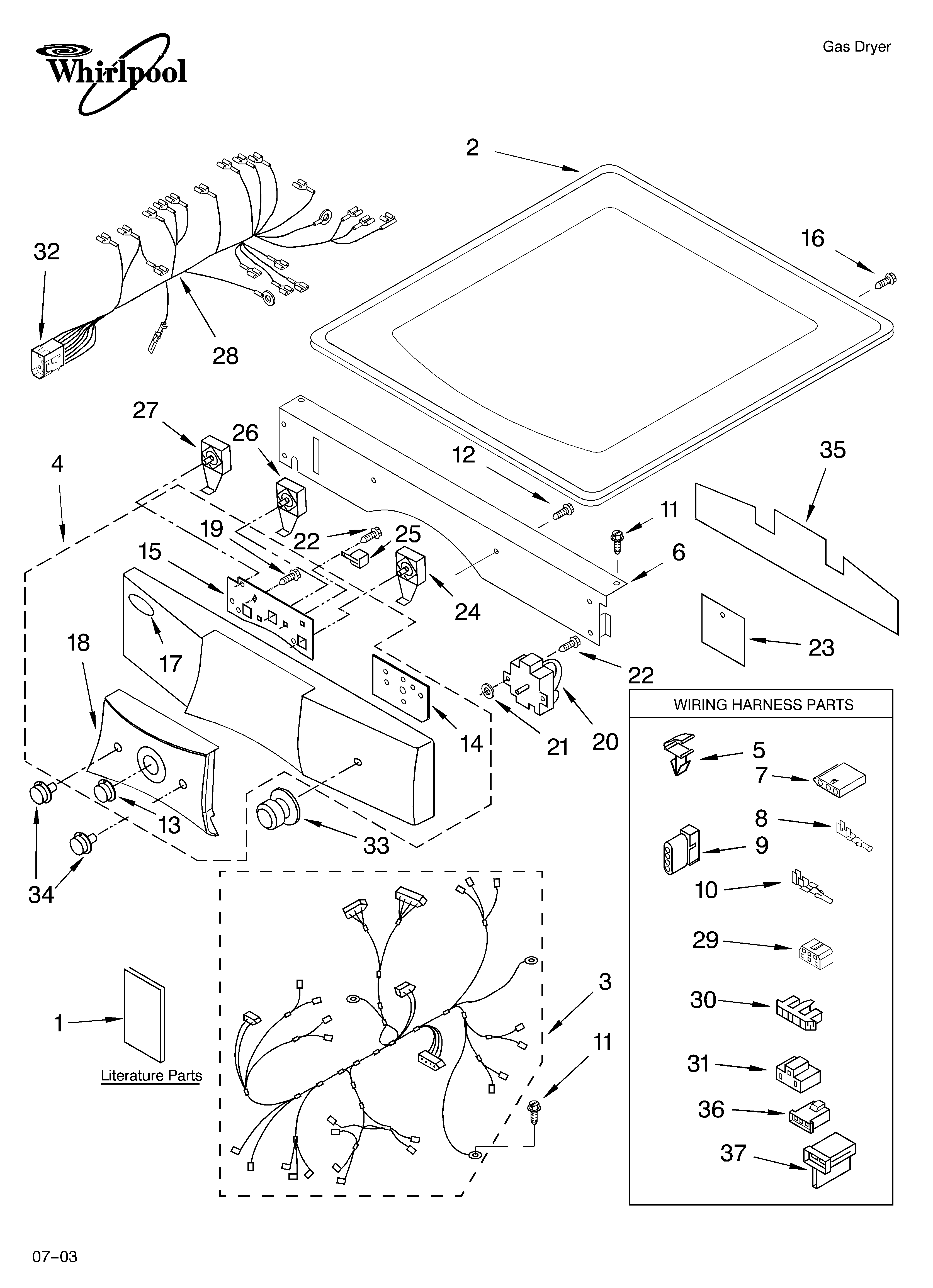 Top and console parts