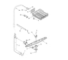 Whirlpool DU943PWKQ0 upper dishrack and water feed parts diagram