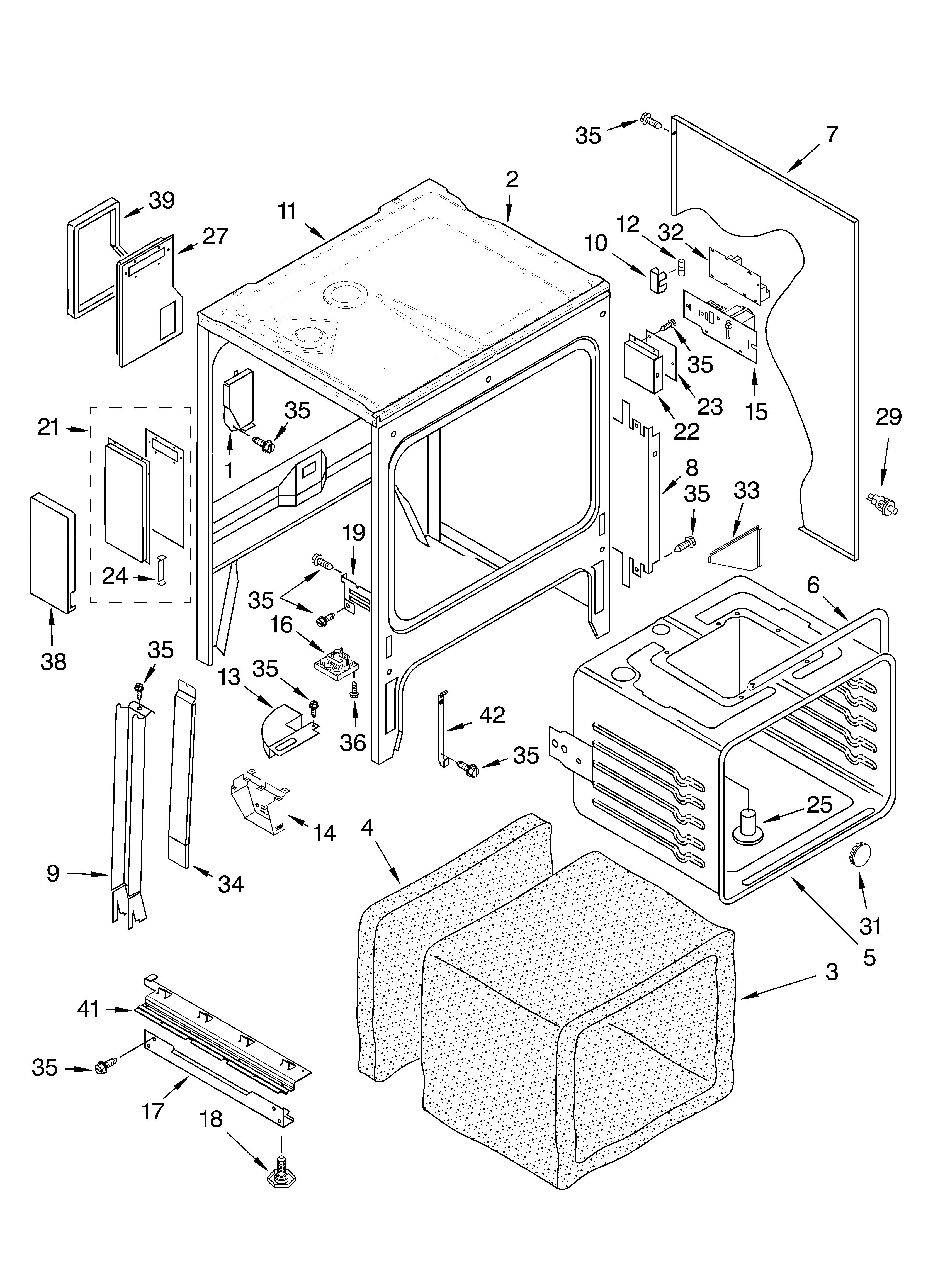 OVEN CHASSIS PARTS