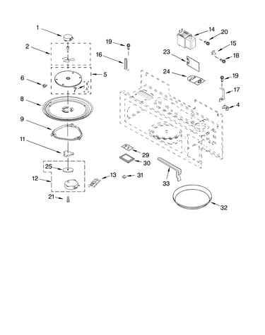 Magnetron and turntable parts
