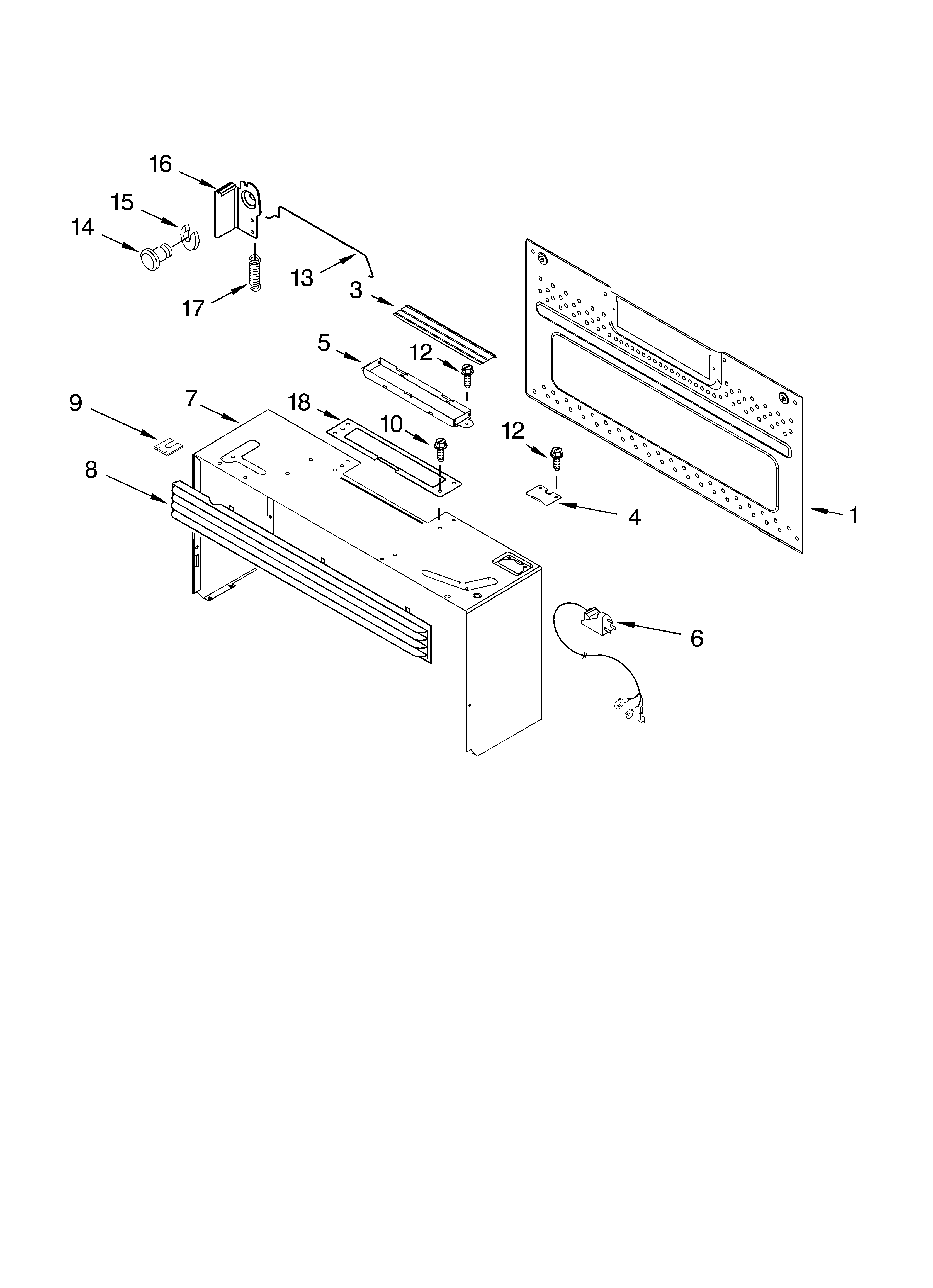 Cabinet and installation parts