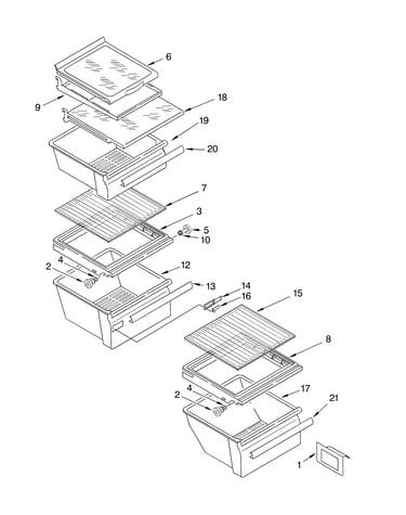 Refrigerator shelf parts