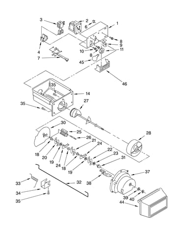 Motor and ice container parts