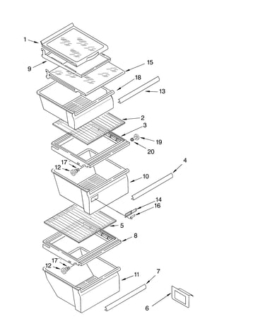 Refrigerator shelf parts