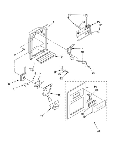 Dispenser front parts