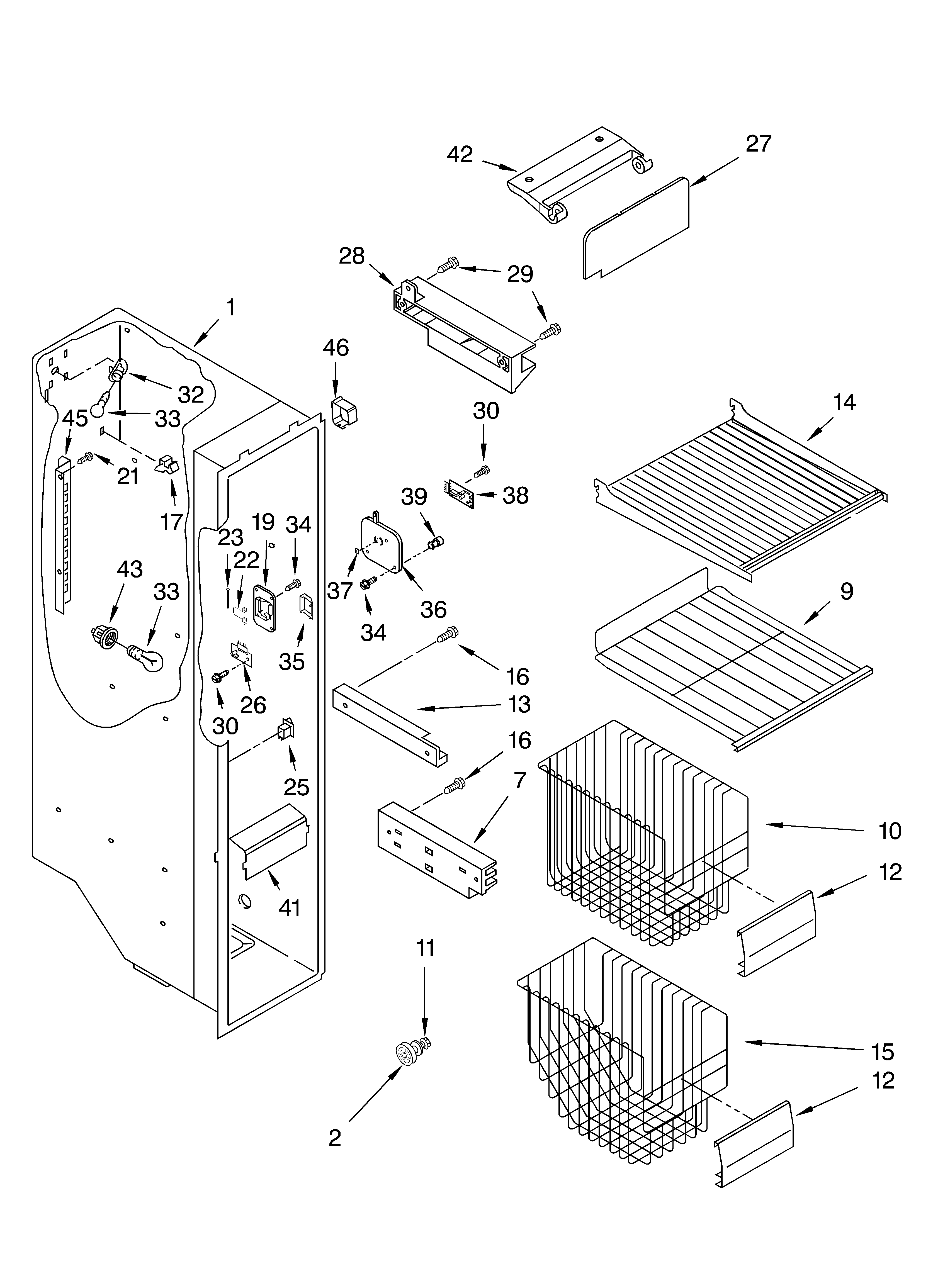 Freezer liner parts