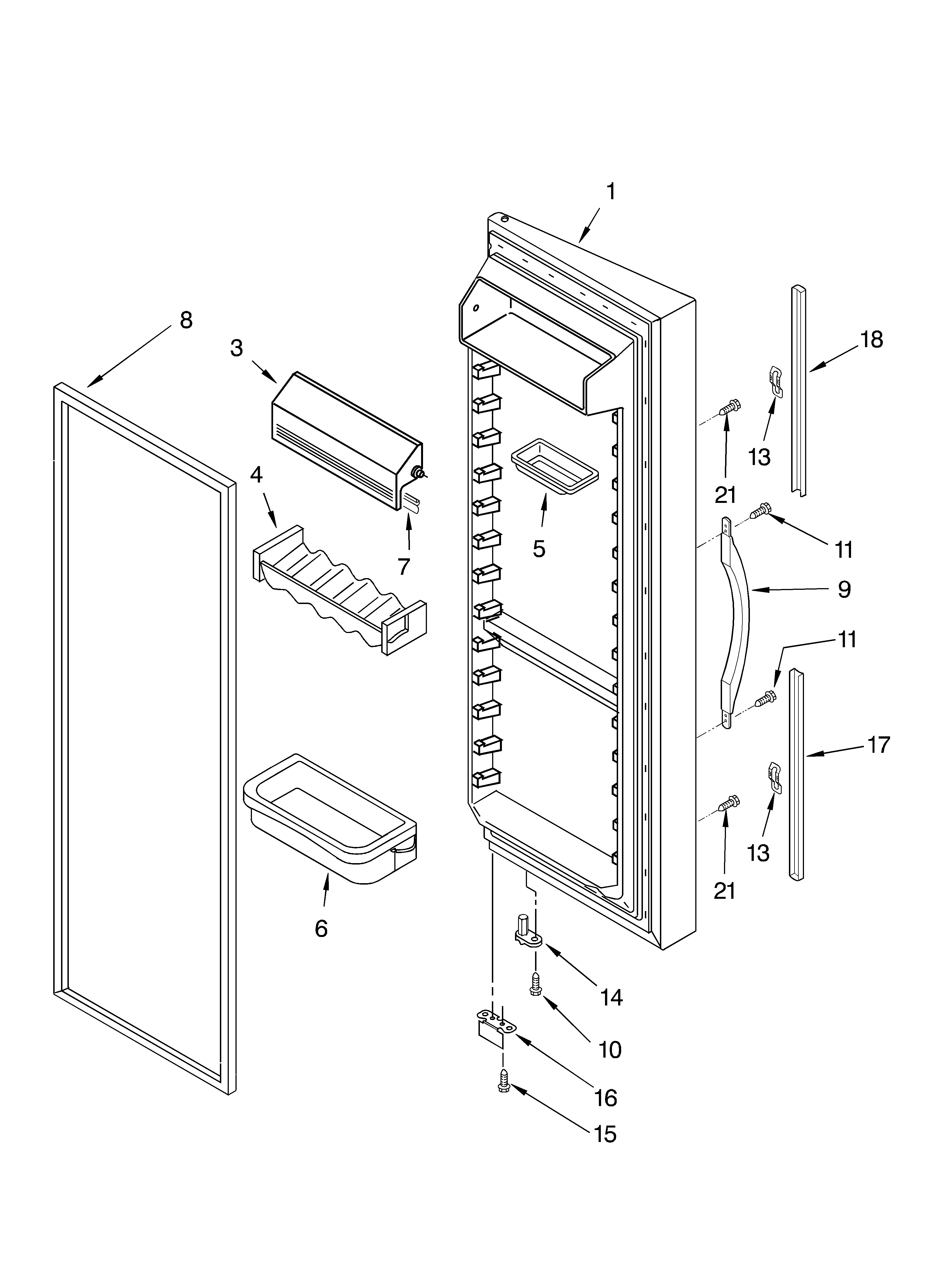Refrigerator door parts