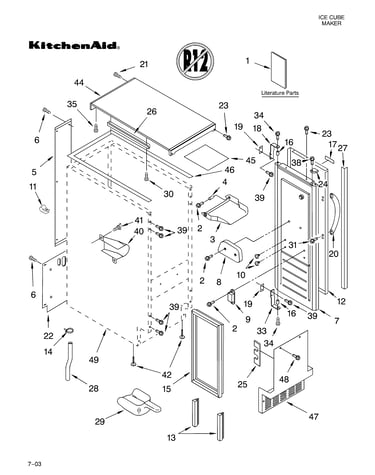 Cabinet liner and door parts