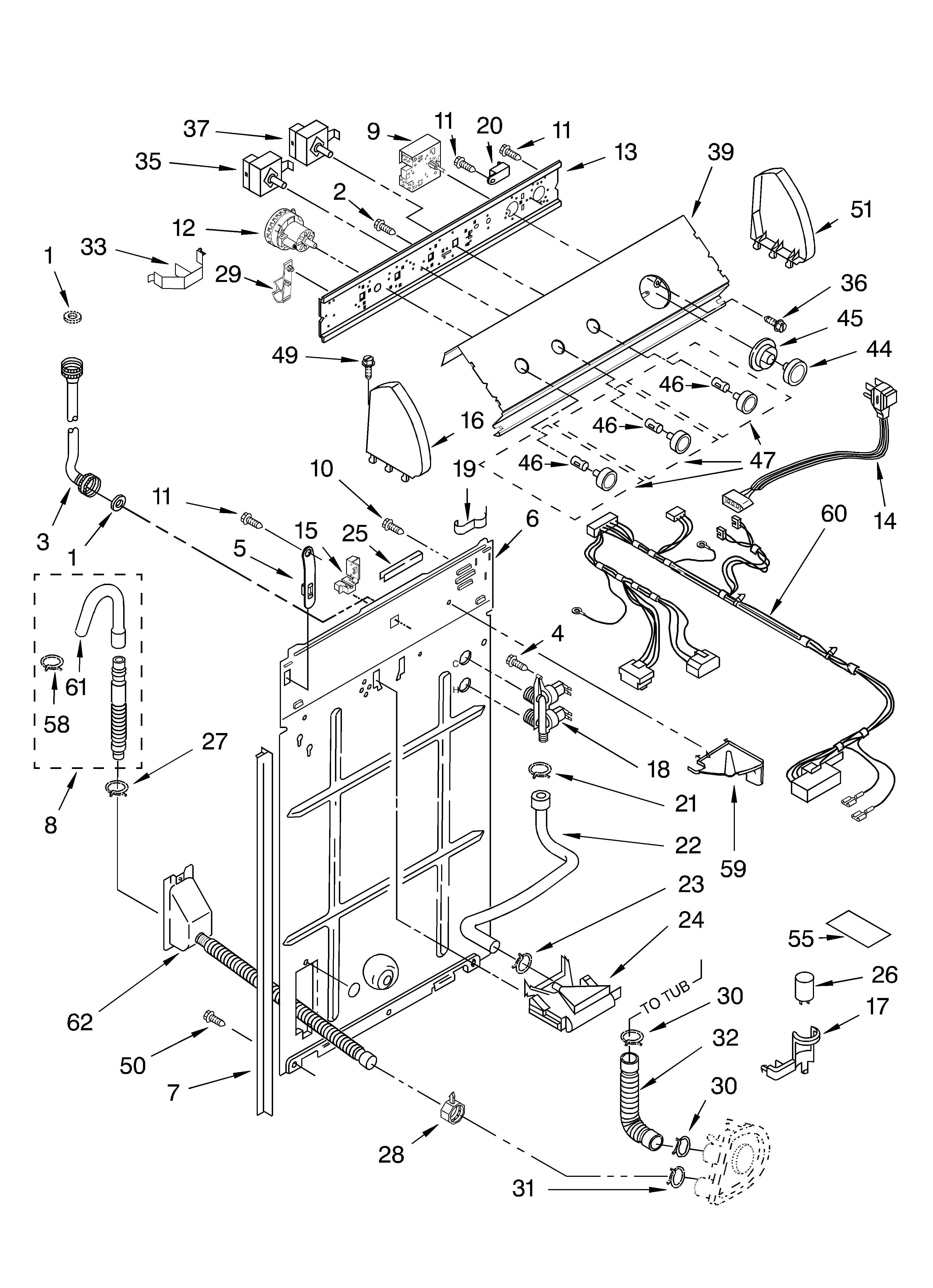 Controls and rear panel parts