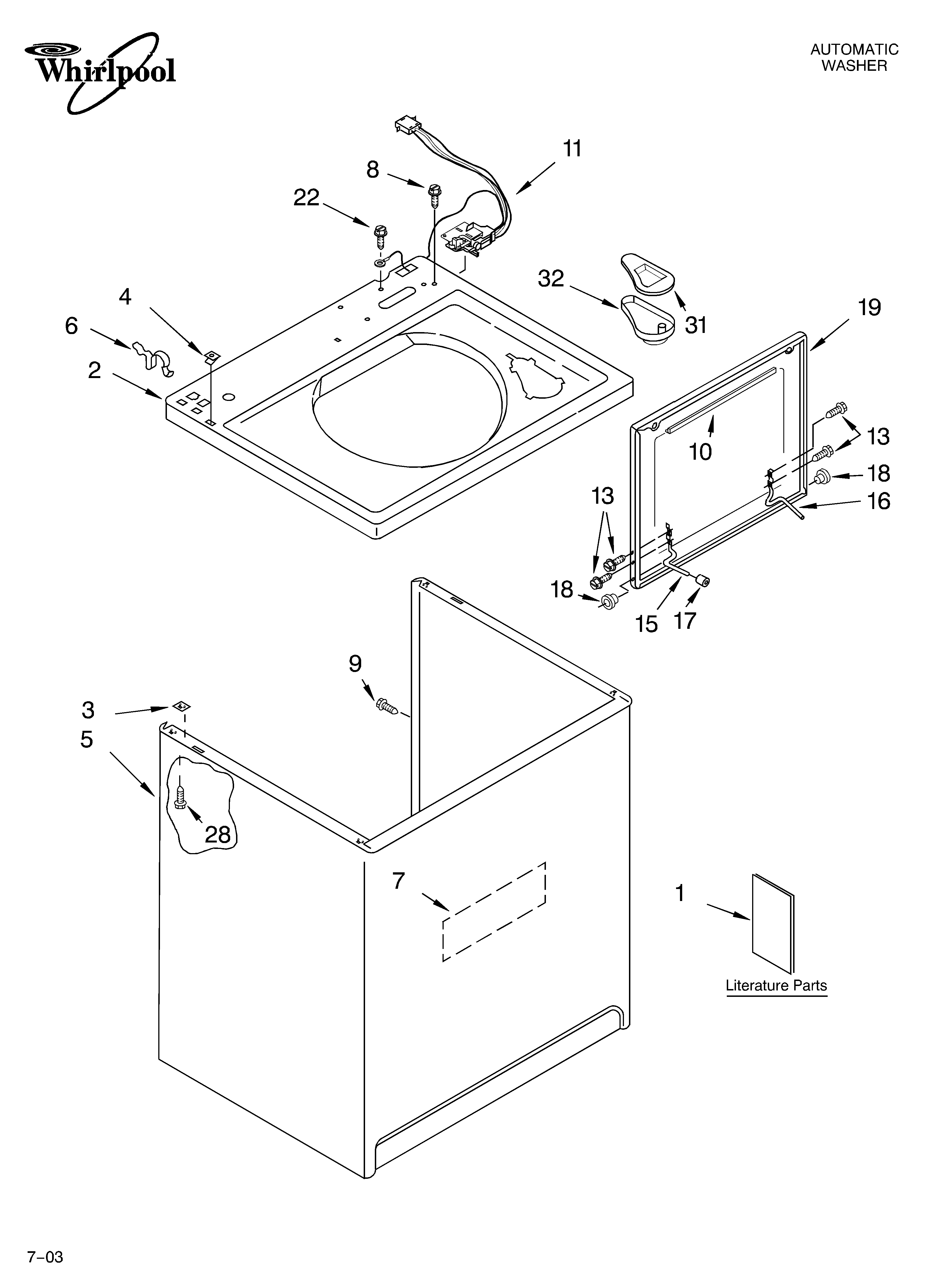 Top and cabinet parts