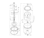 Whirlpool LSN1000LW1 agitator, basket and tub parts diagram
