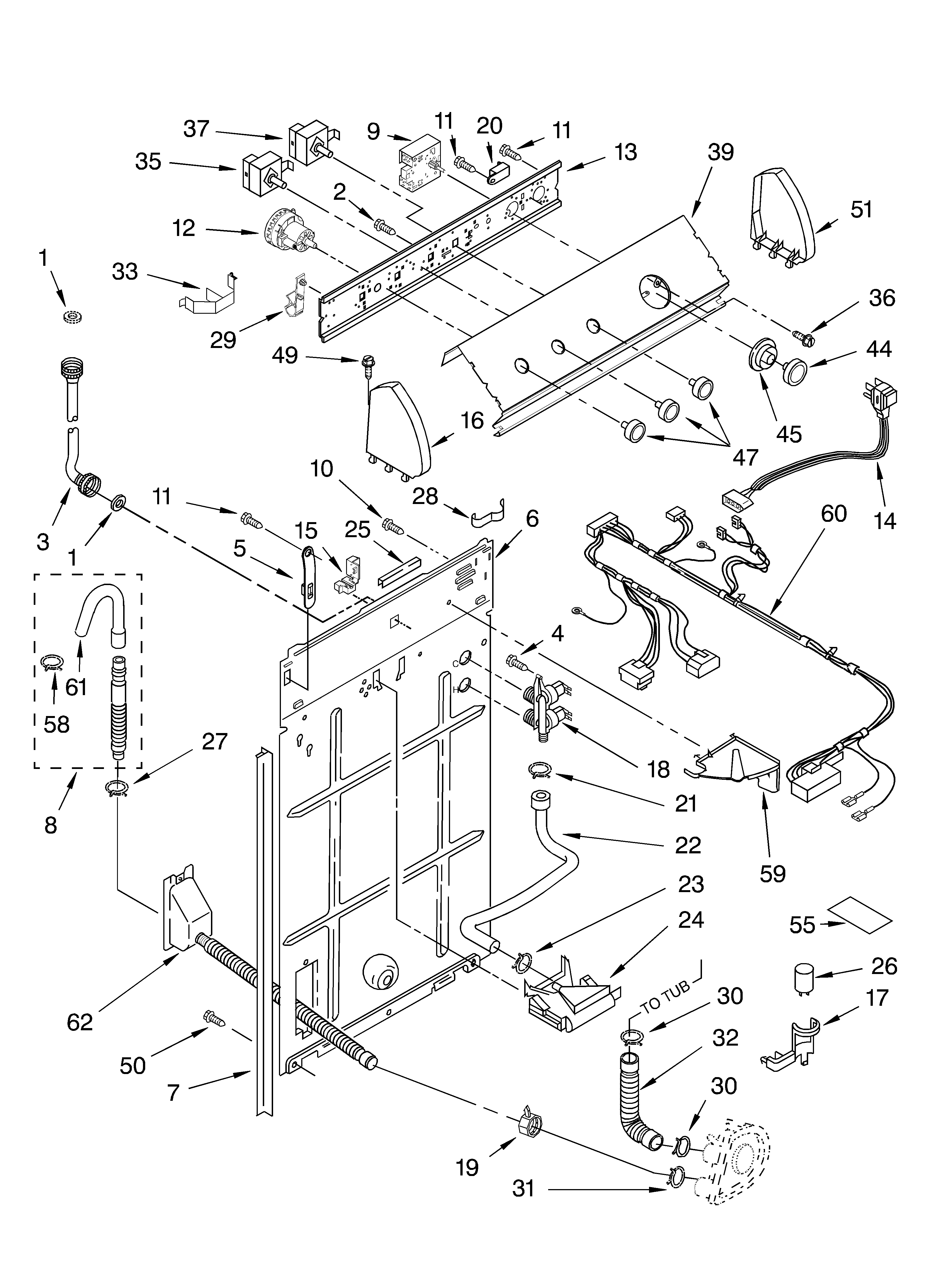 Controls and rear panel parts