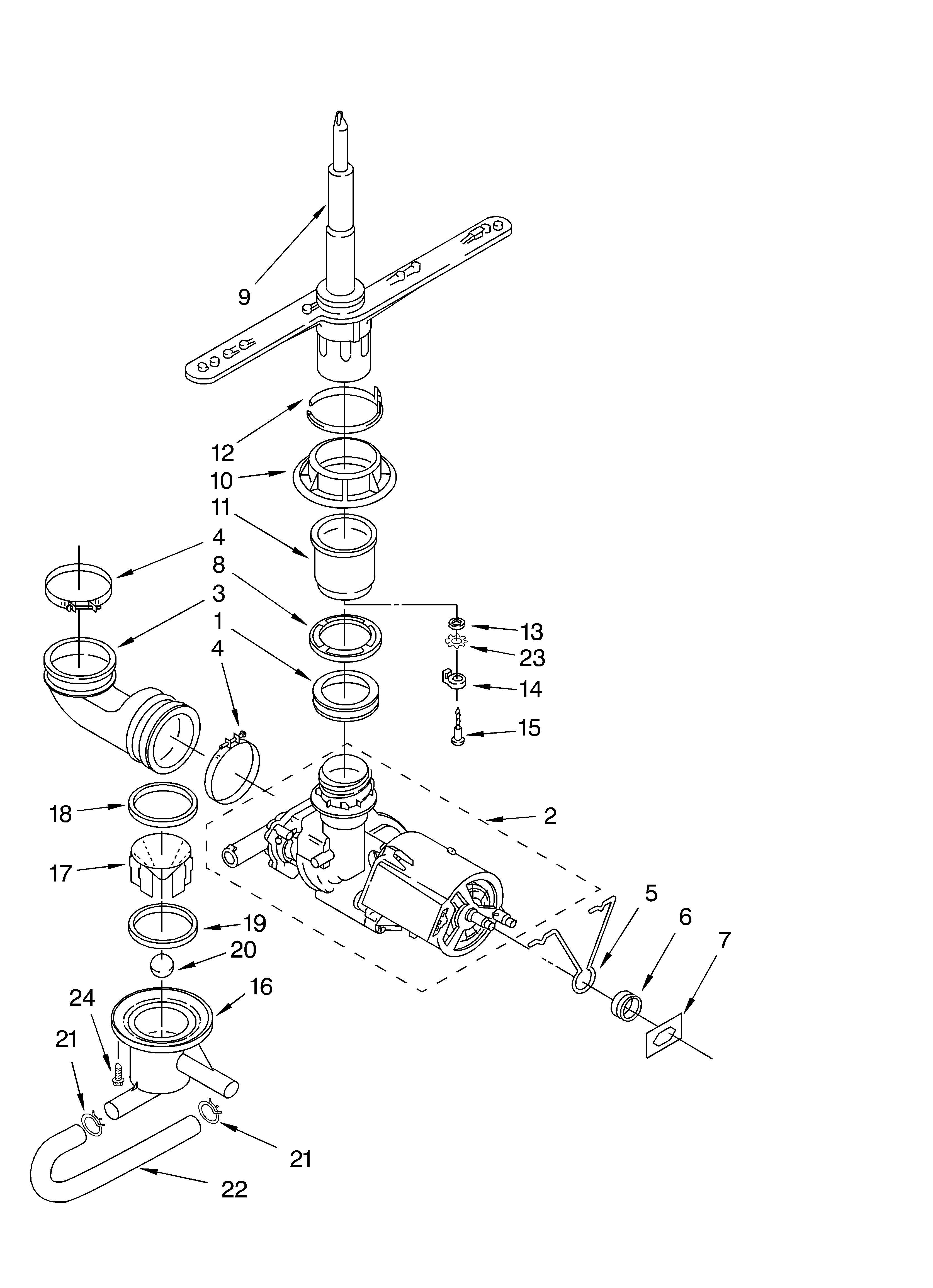 Pump and spray arm parts