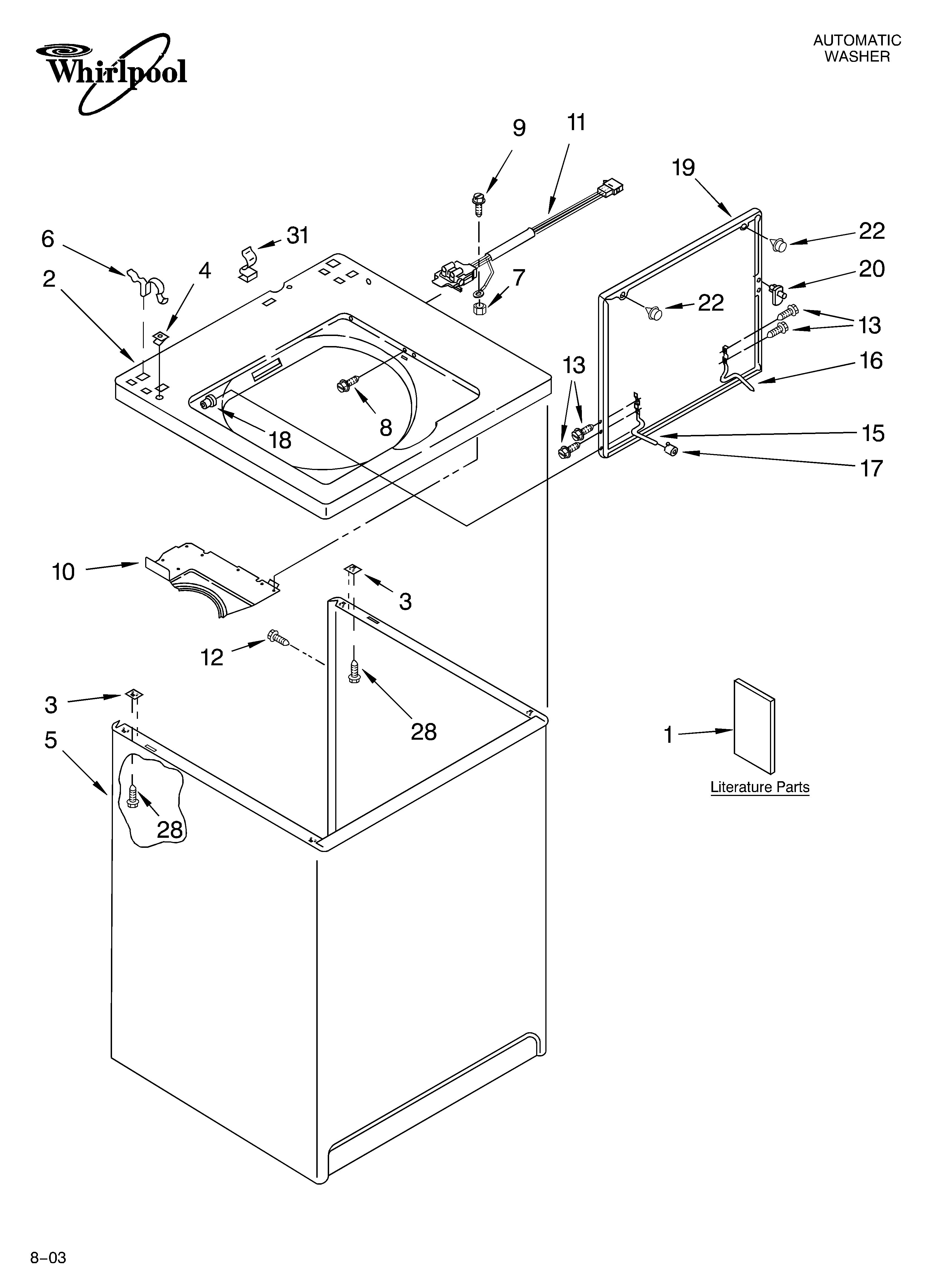 Top and cabinet parts
