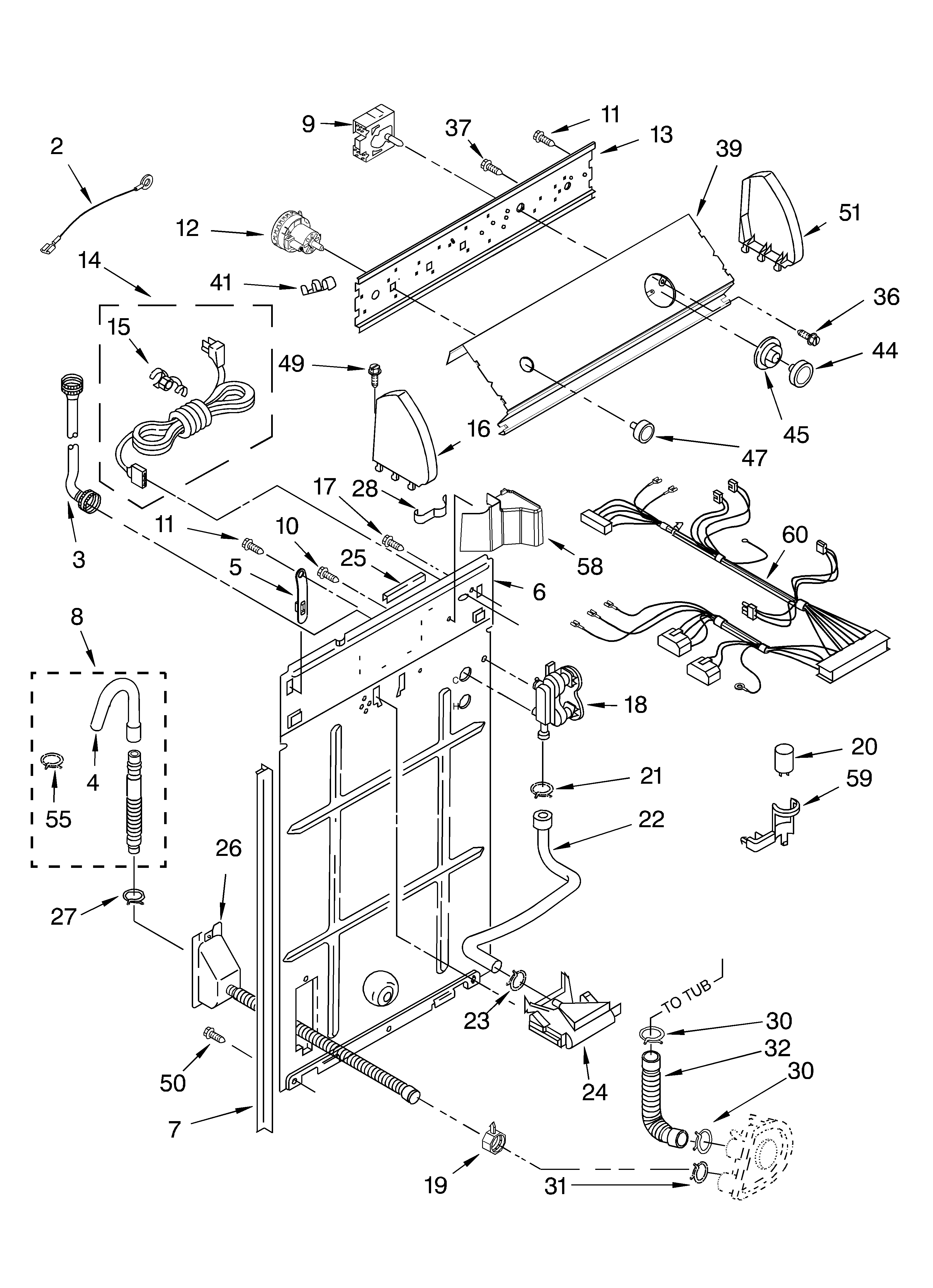 Controls and rear panel parts