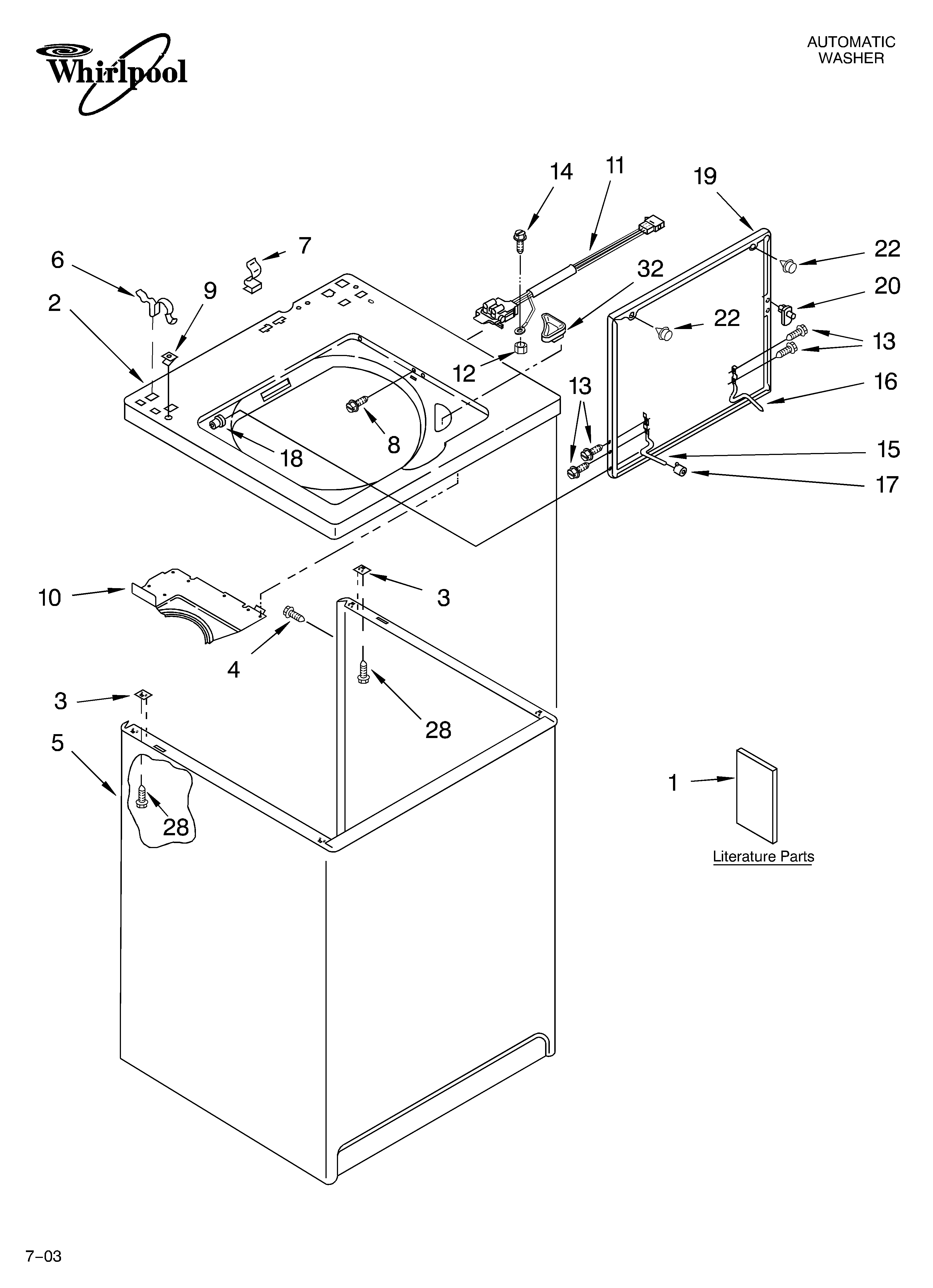 Top and cabinet parts