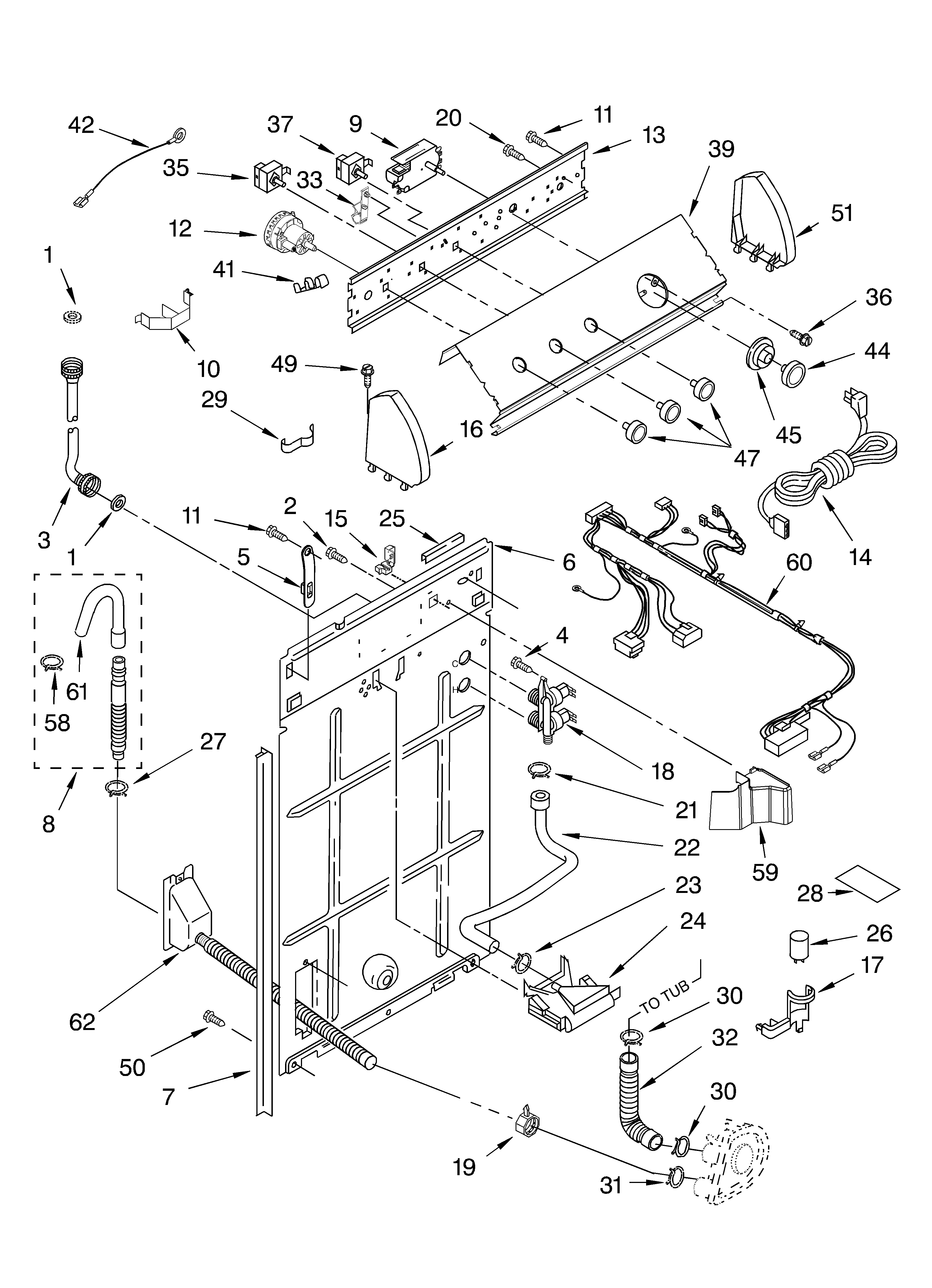 Controls and rear panel parts