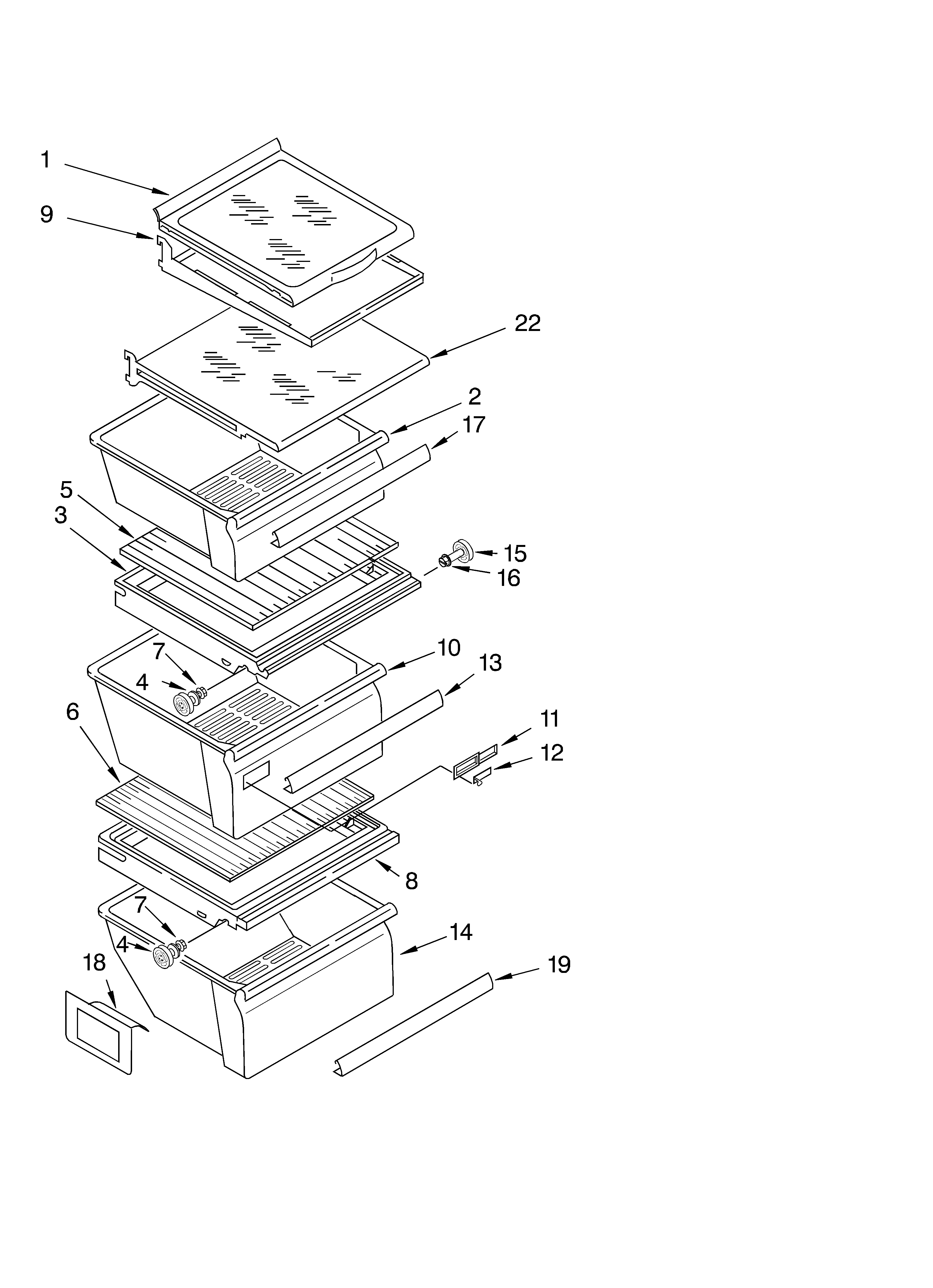 Refrigerator shelf parts