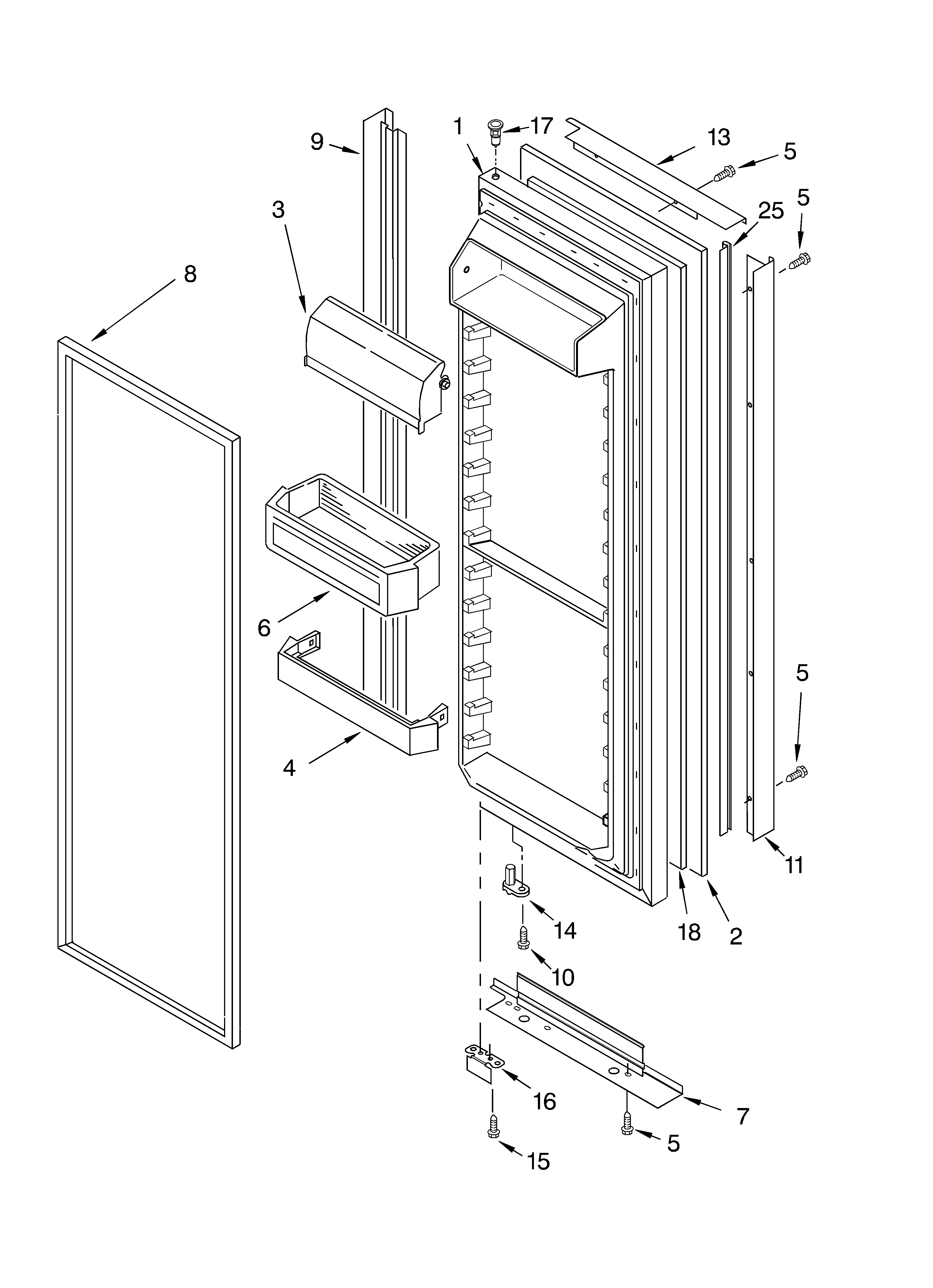 Refrigerator door parts