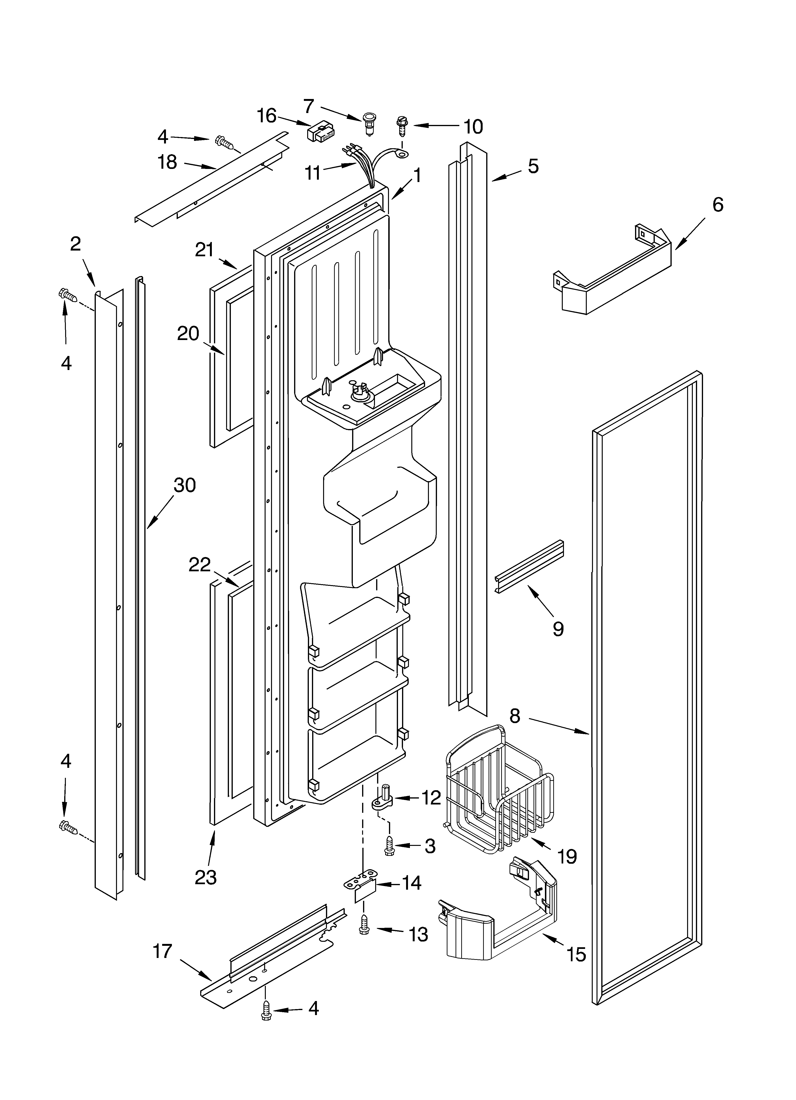 Freezer door parts