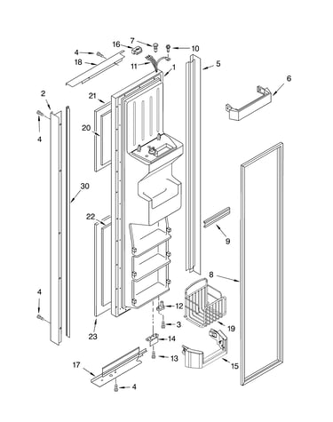 Freezer door parts