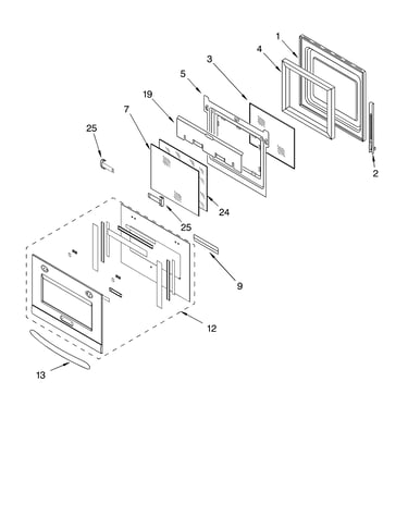 Oven door parts