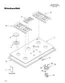 Cooktop, burner and grate parts