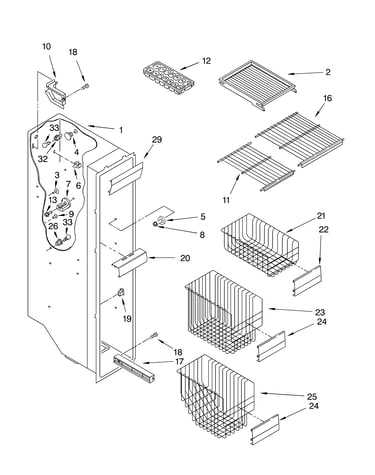 Freezer liner parts