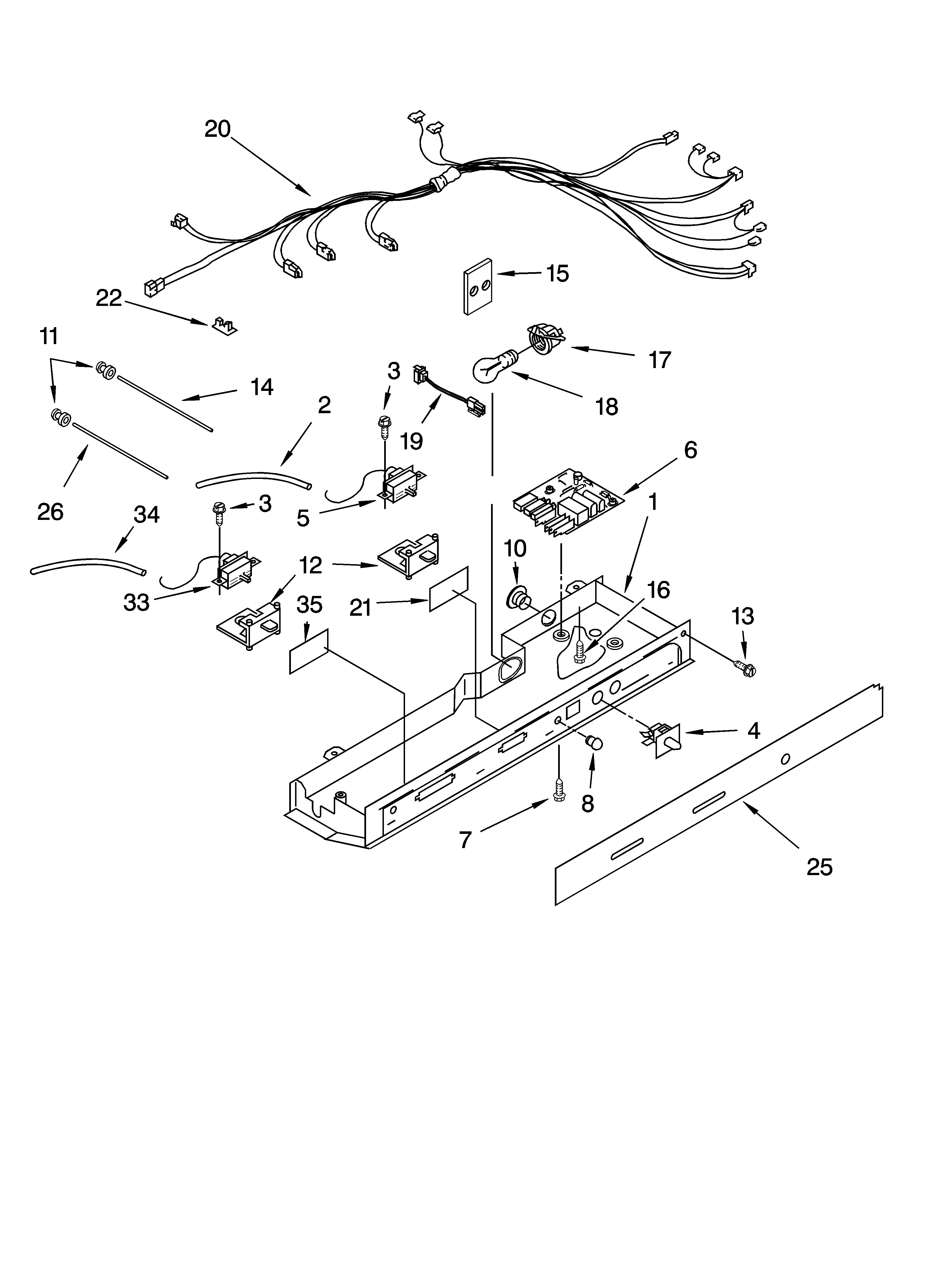 Control parts, parts not illustrated