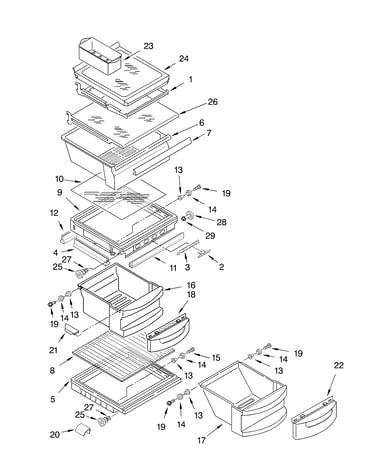 Refrigerator shelf parts
