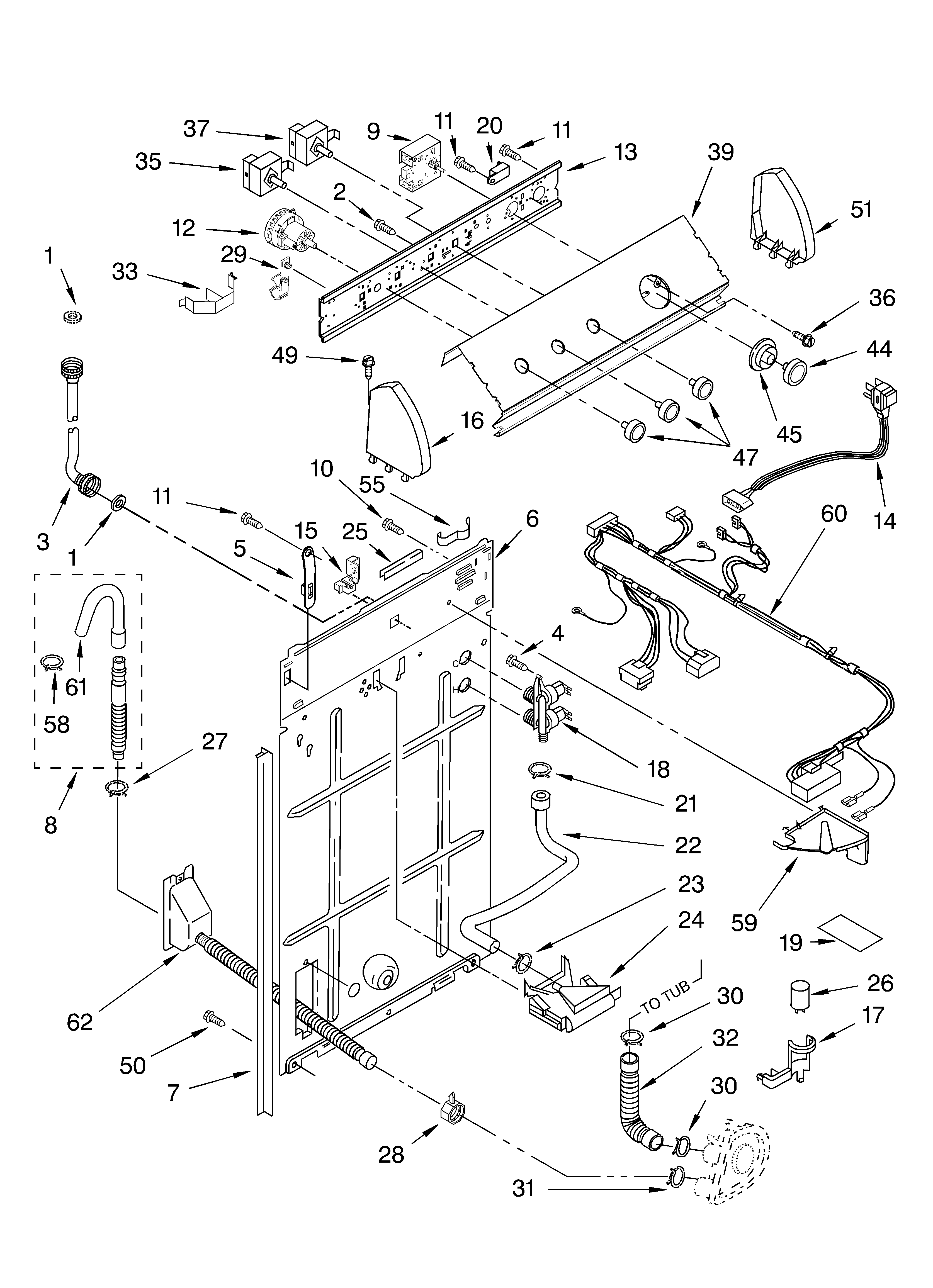 Controls and rear panel parts
